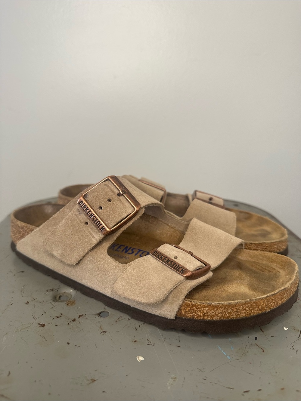 Birkenstock size 37 Arizona Suede Sandals in Taupe